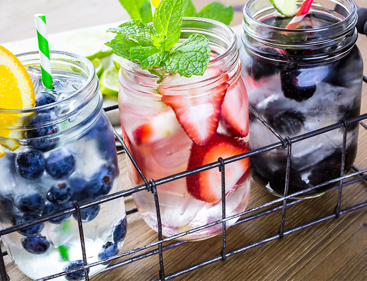 jars of fruit infused water