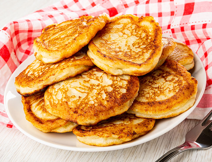 plate of cottage cheese protein pancakes