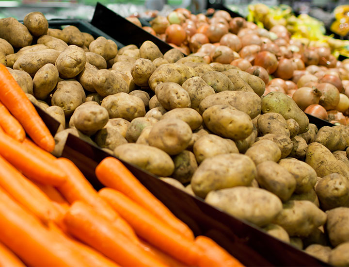 potatoes at supermarket