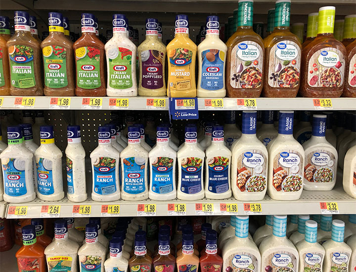 processed salad dressings at walmart