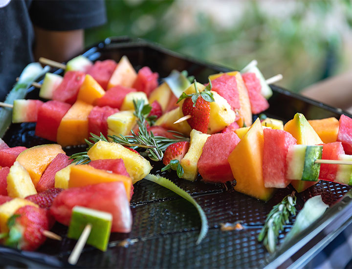 skewered fruit strawberry pineapple watermelon