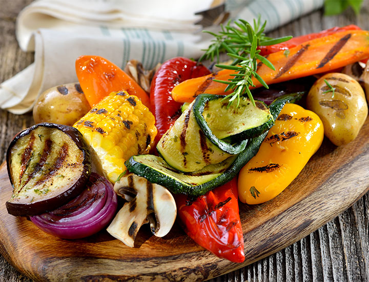 variety of grilled vegetables