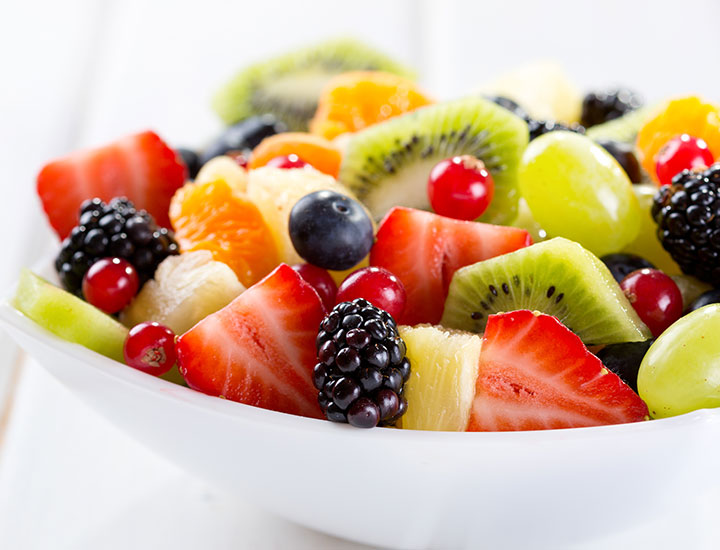 white bowl of fruit