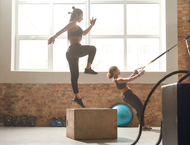 woman jumping on box power plyo circuit