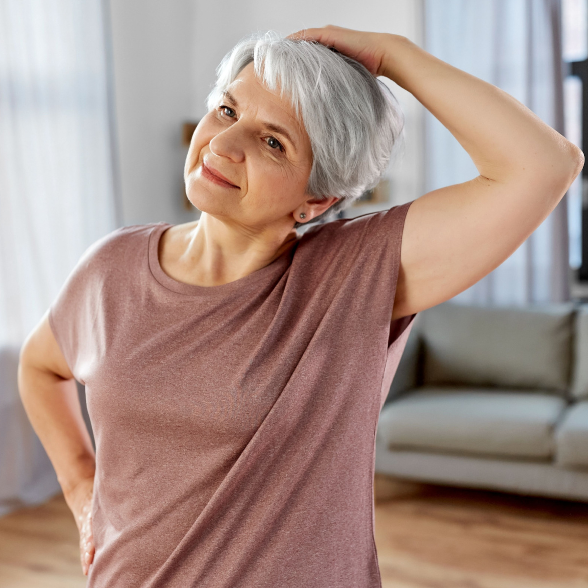 woman stretching neck