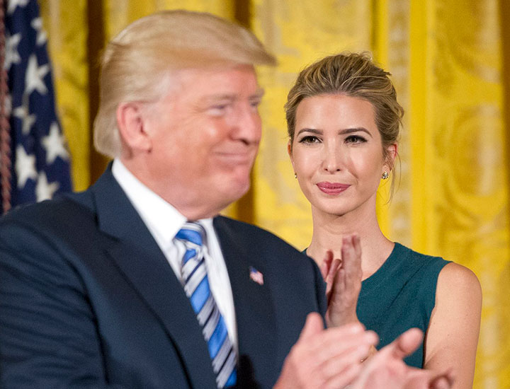 Donald and Ivanka Trump host a business event at the White House in 2017