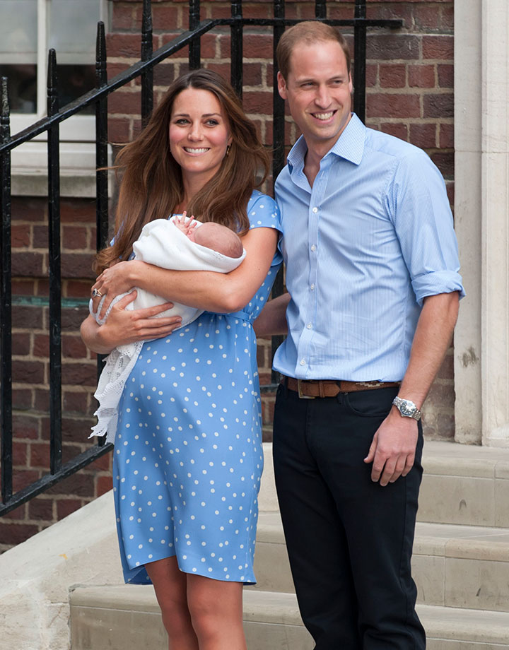 Kate Middleton Prince William Prince George St Mary's Hospital Lindo Wing