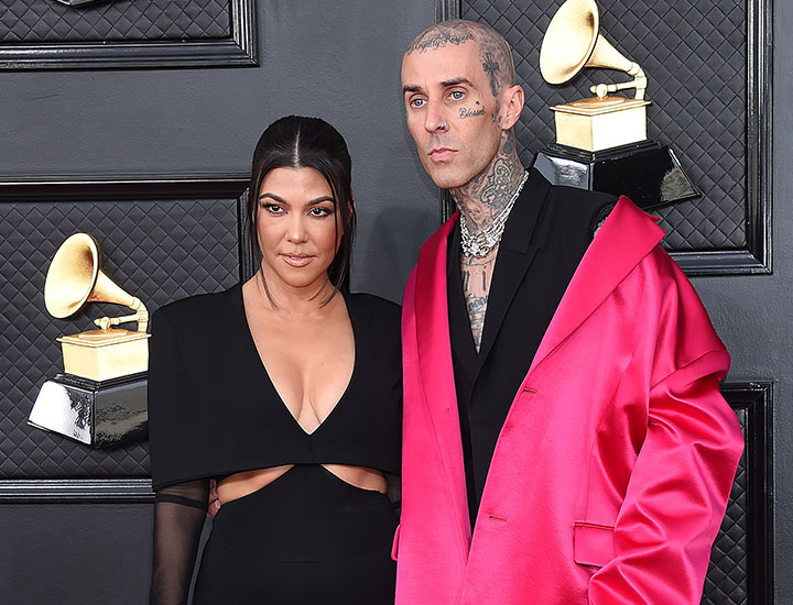 Kourtney Kardashian Travis Barker 64th annual Grammy Awards