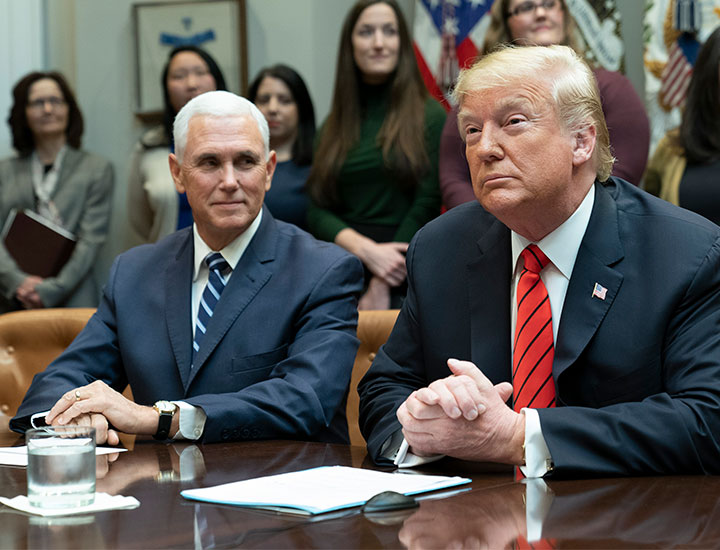 Mike Pence and Donald Trump in October 2019