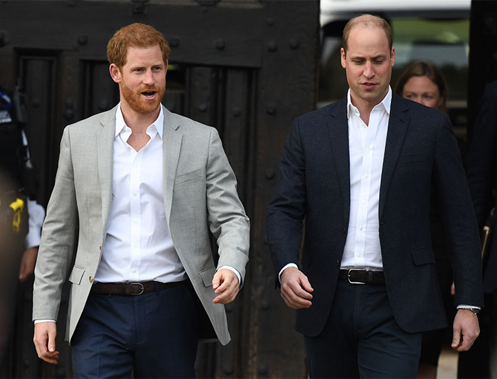 Prince Harry Prince William walkabout Windsor day before royal wedding