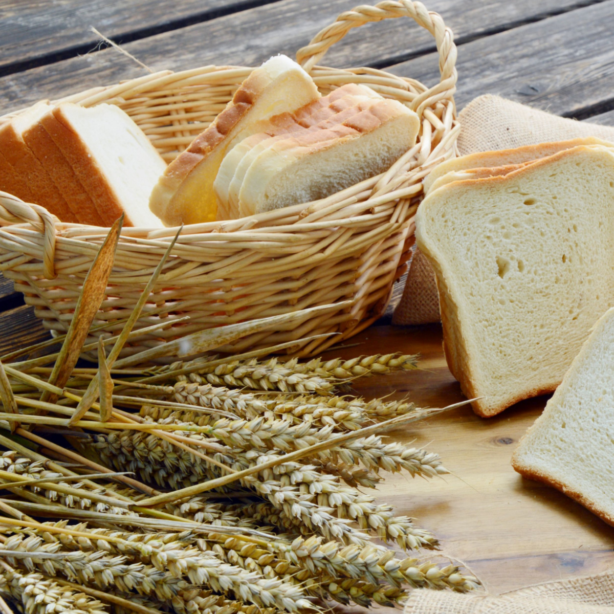 basket of white bread