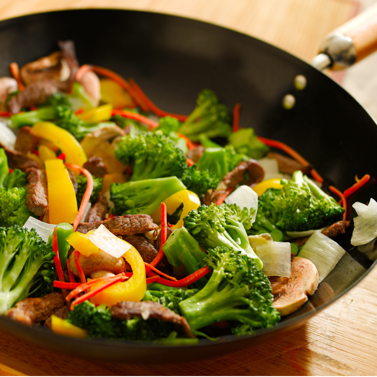 pan of vegetables stir fry mix