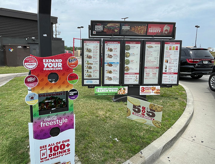 Wendy's drive thru signs