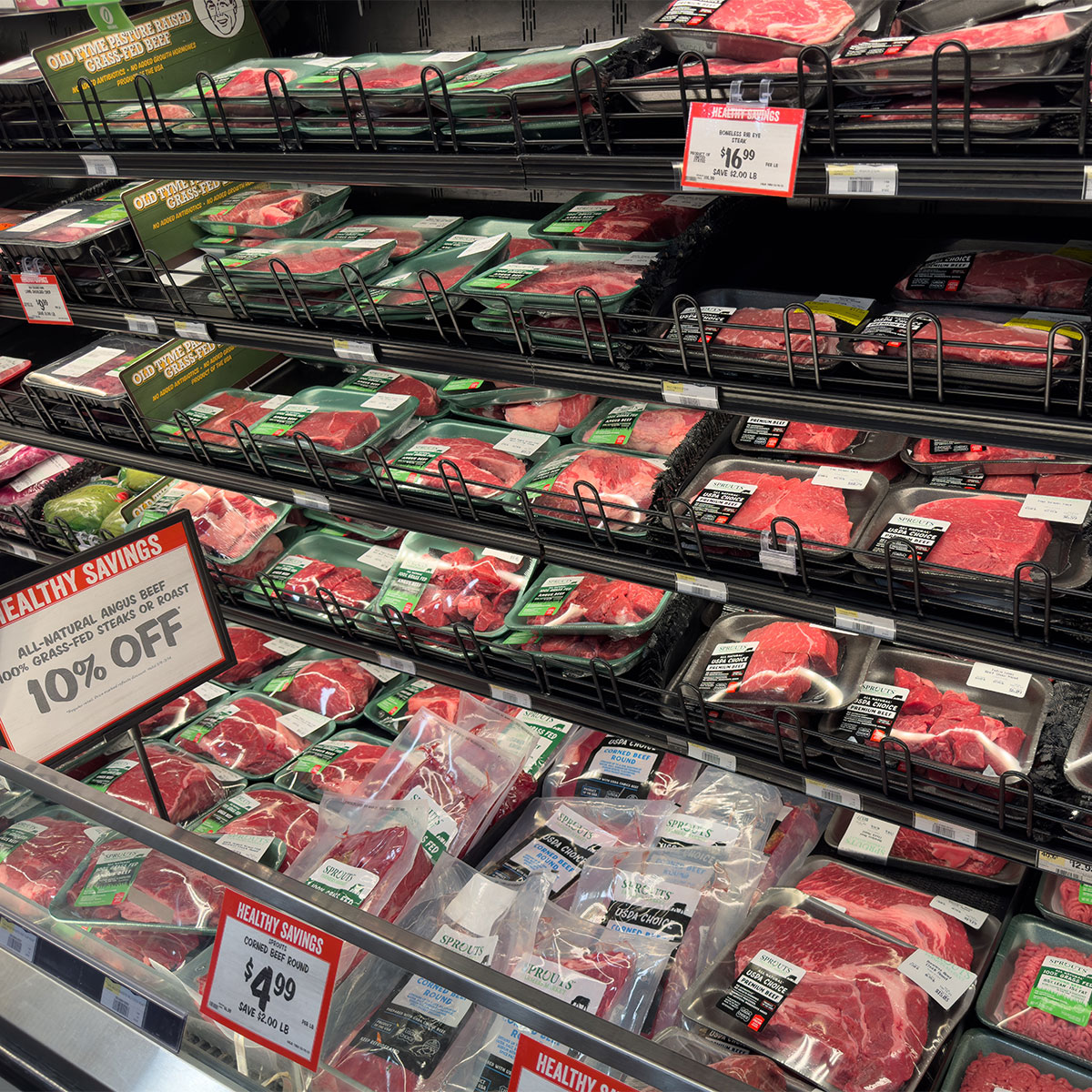 beef section of grocery store