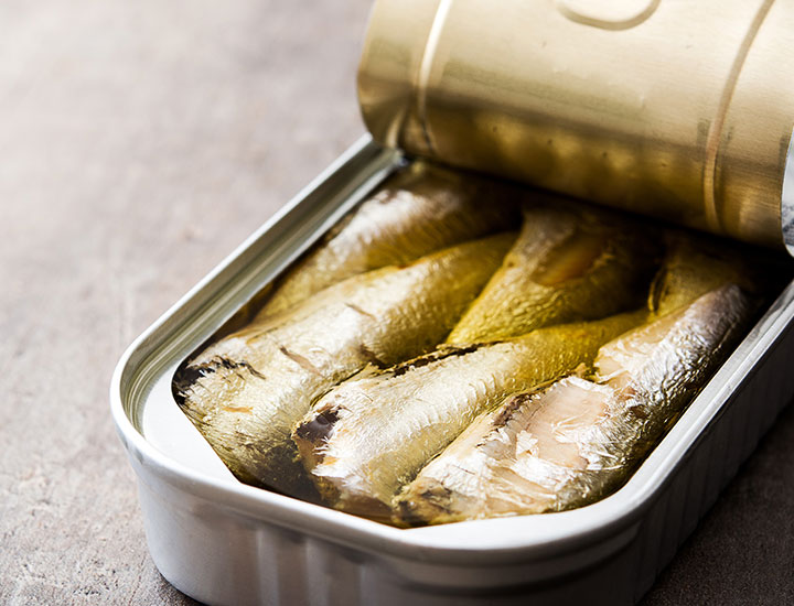 Canned sardines