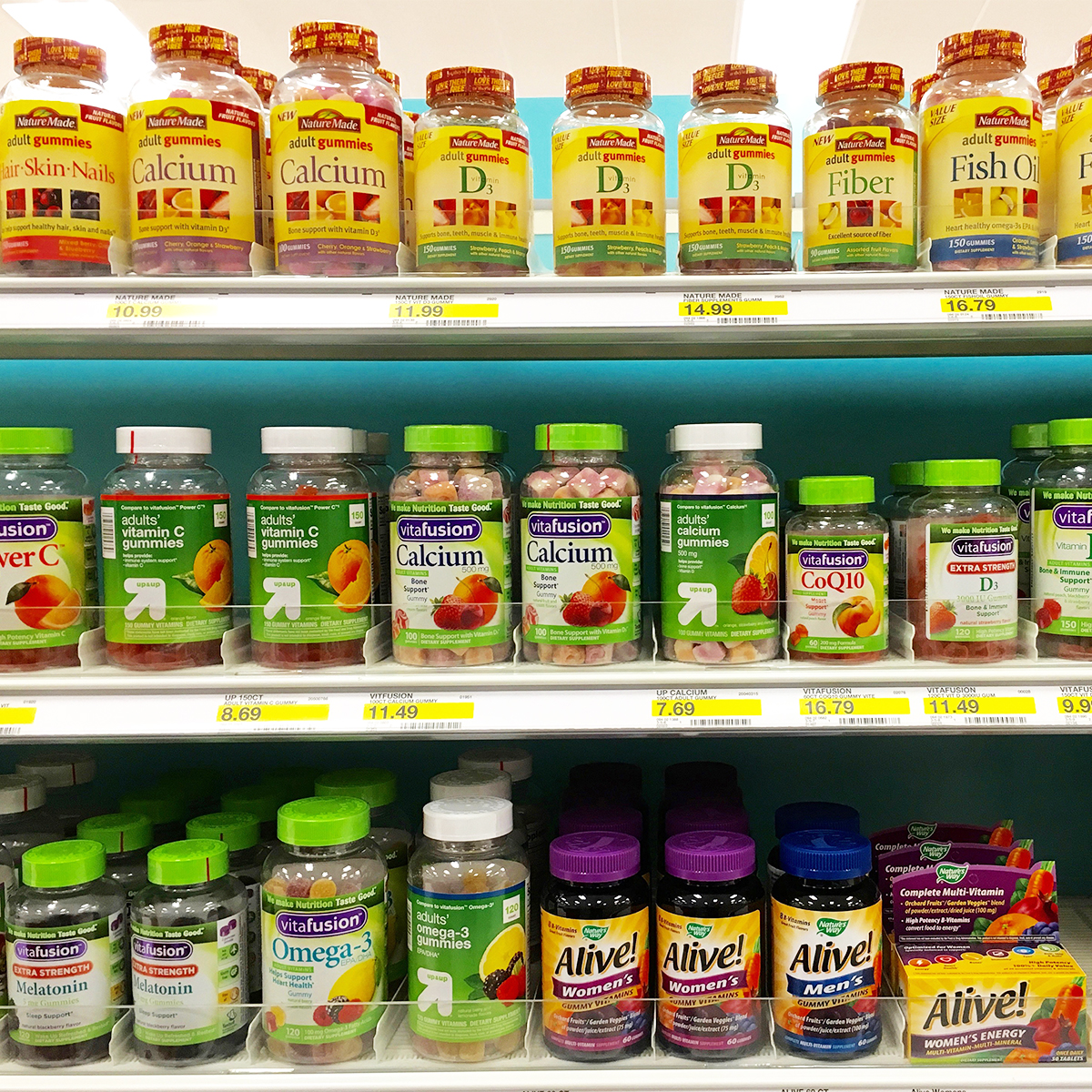 gummy vitamins on shelves on target