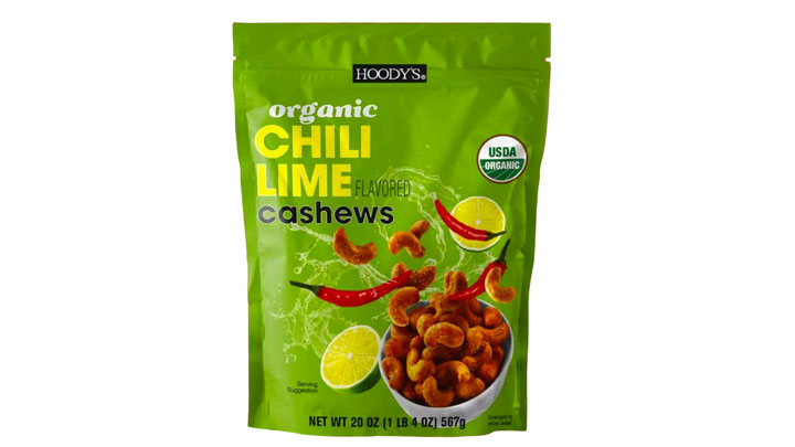 hoodys organic chili lime flavored cashews