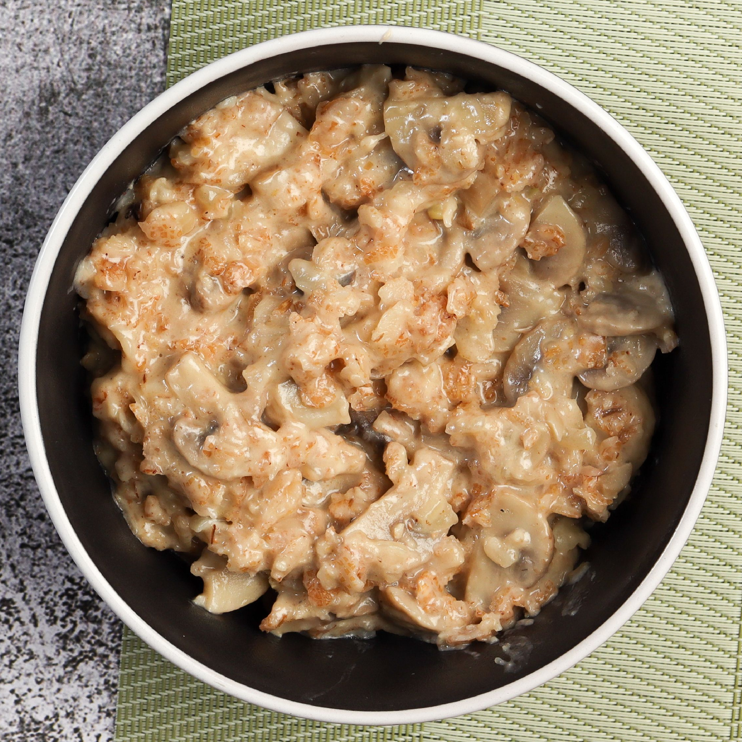 savory oatmeal with mushrooms