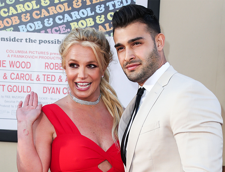 Britney Spears and Sam Asghari at the 'Once Upon a Time in Hollywood' premiere