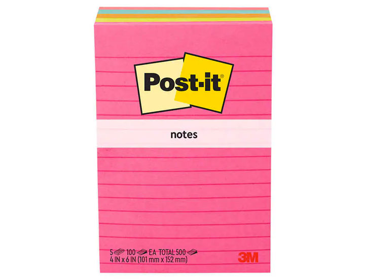 Costco Post-It Ruled Notes assorted pastel colors pack