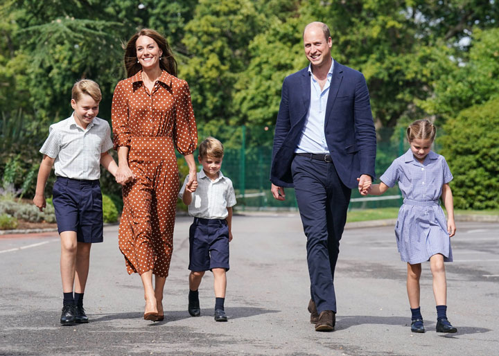 Kate Middleton Prince William Prince George Princess Charlotte Prince Louis first day of school 2022