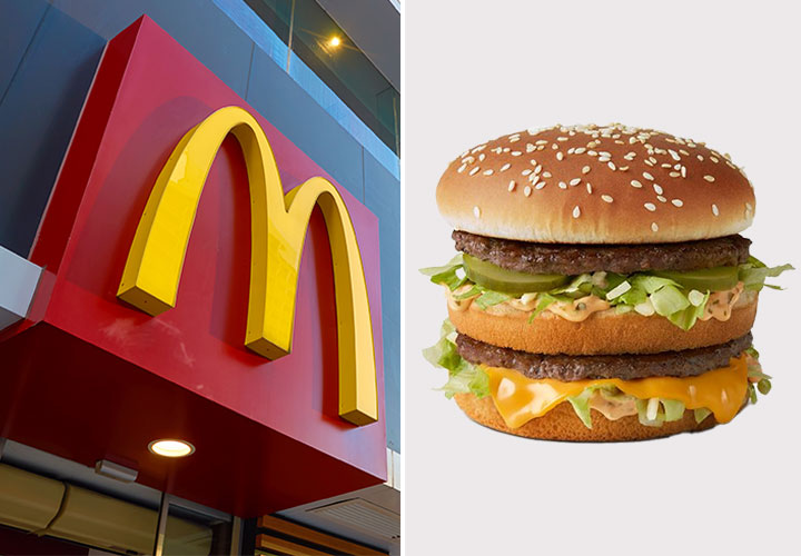 McDonald's sign beside a Big Mac