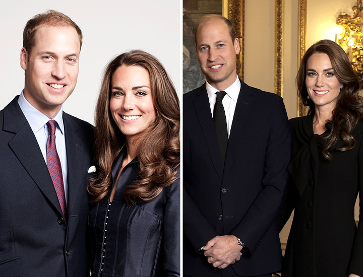 Prince William Kate Middleton portraits 2011 and 2022