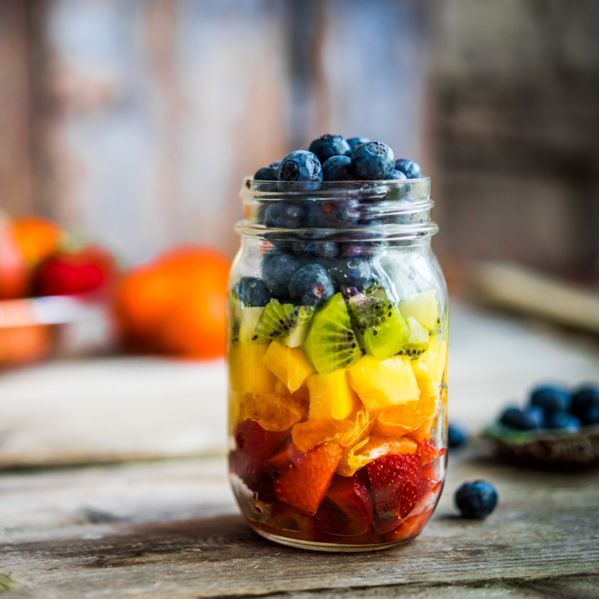 fruits in a jar