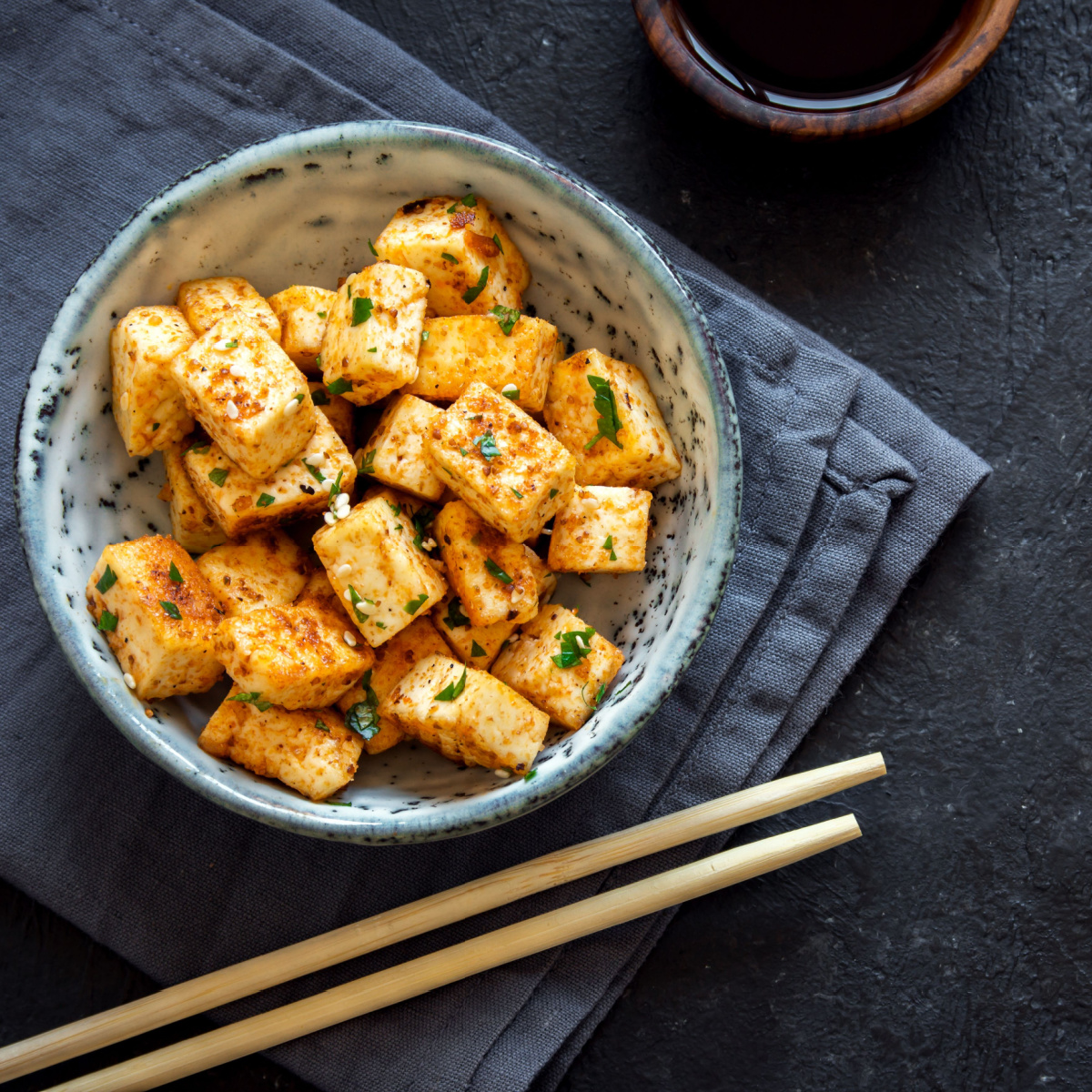 stir fried tofu in bowl