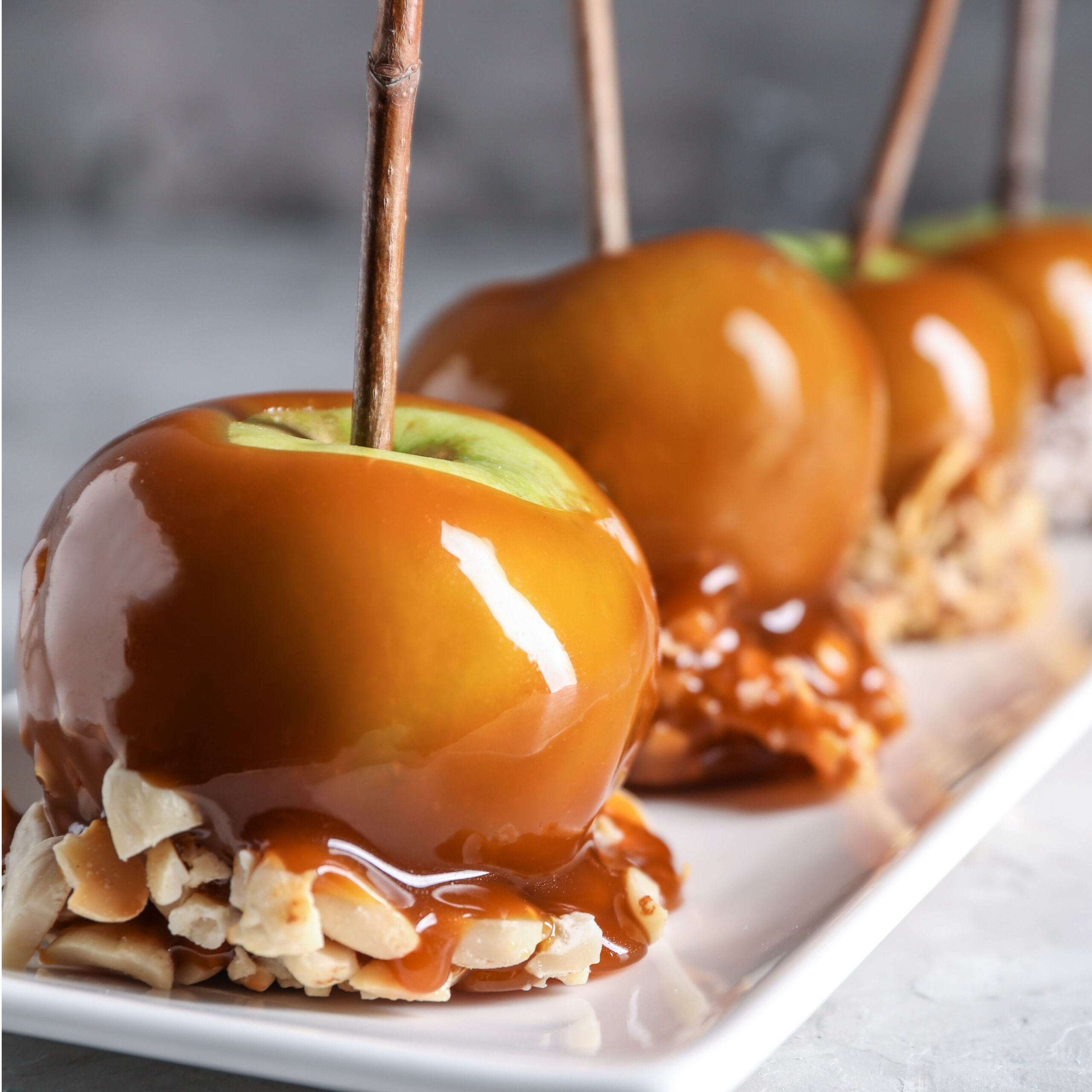 caramel apples with nuts