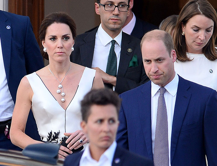 Prince William Kate Middleton looking upset