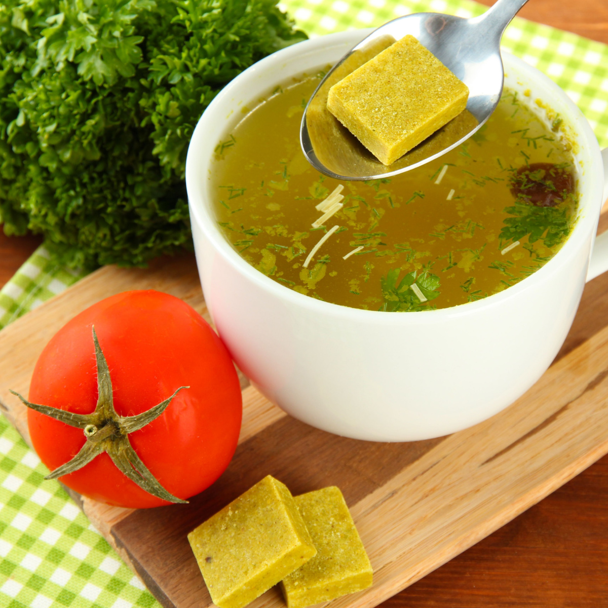 soup with bouillon cube