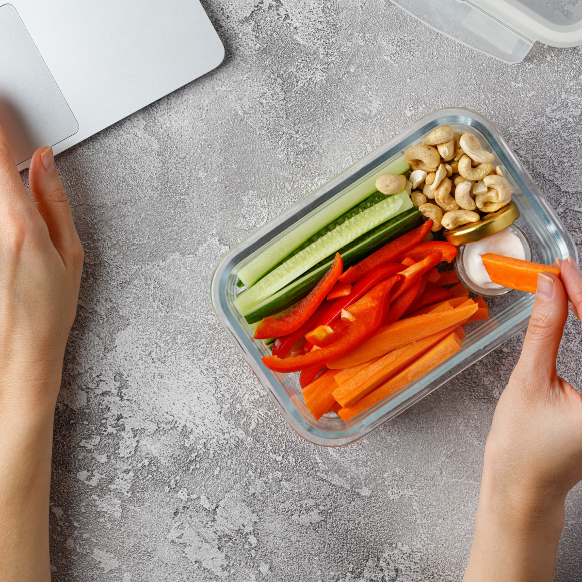 box of healthy snacks