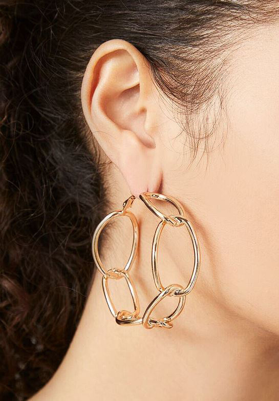 Forever21 Chain Hoop Earrings