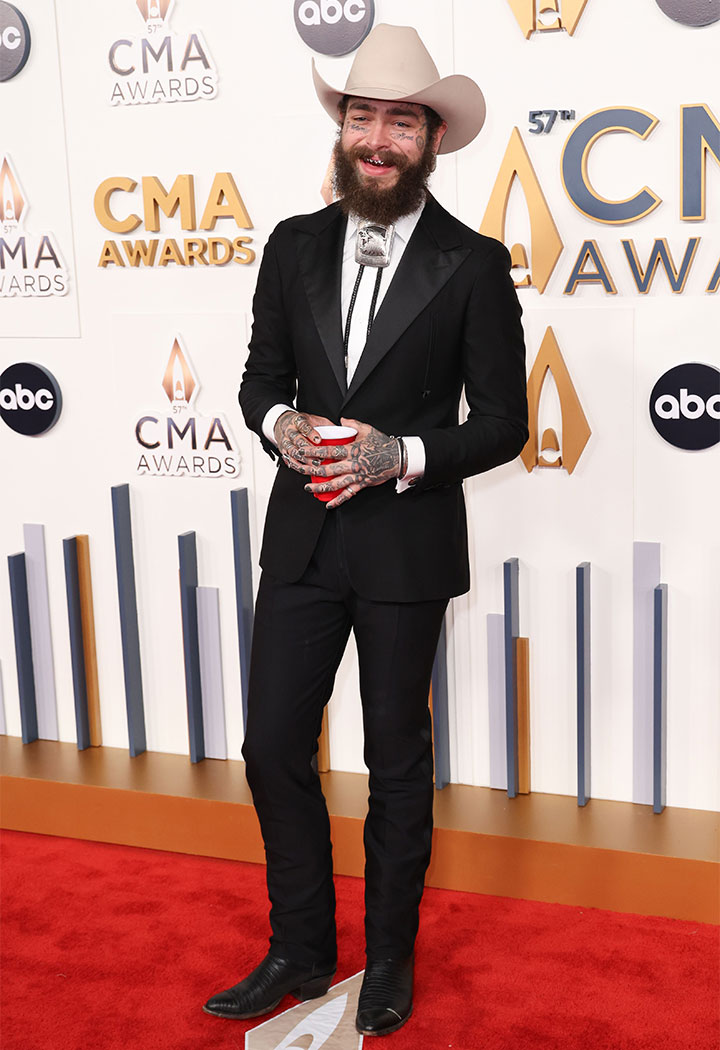 Post Malone 57th annual CMA Awards red carpet