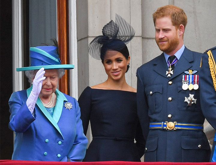 Prince Harry Queen Elizabeth Meghan Markle Buckingham Palace balcony