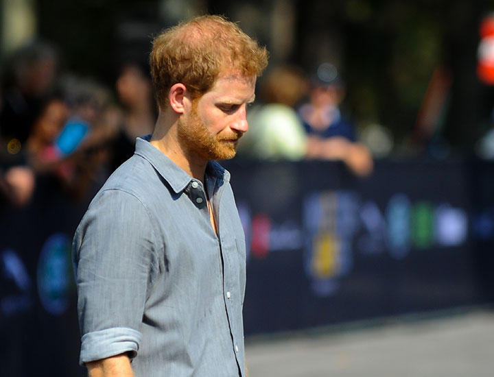 Prince Harry looking sad