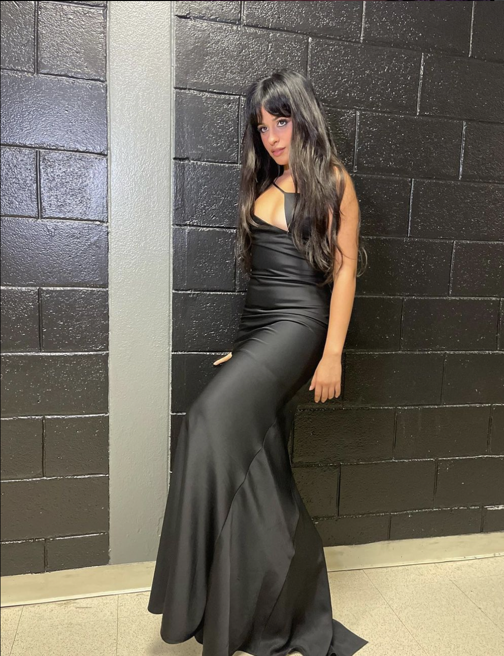 camila cabello black dress