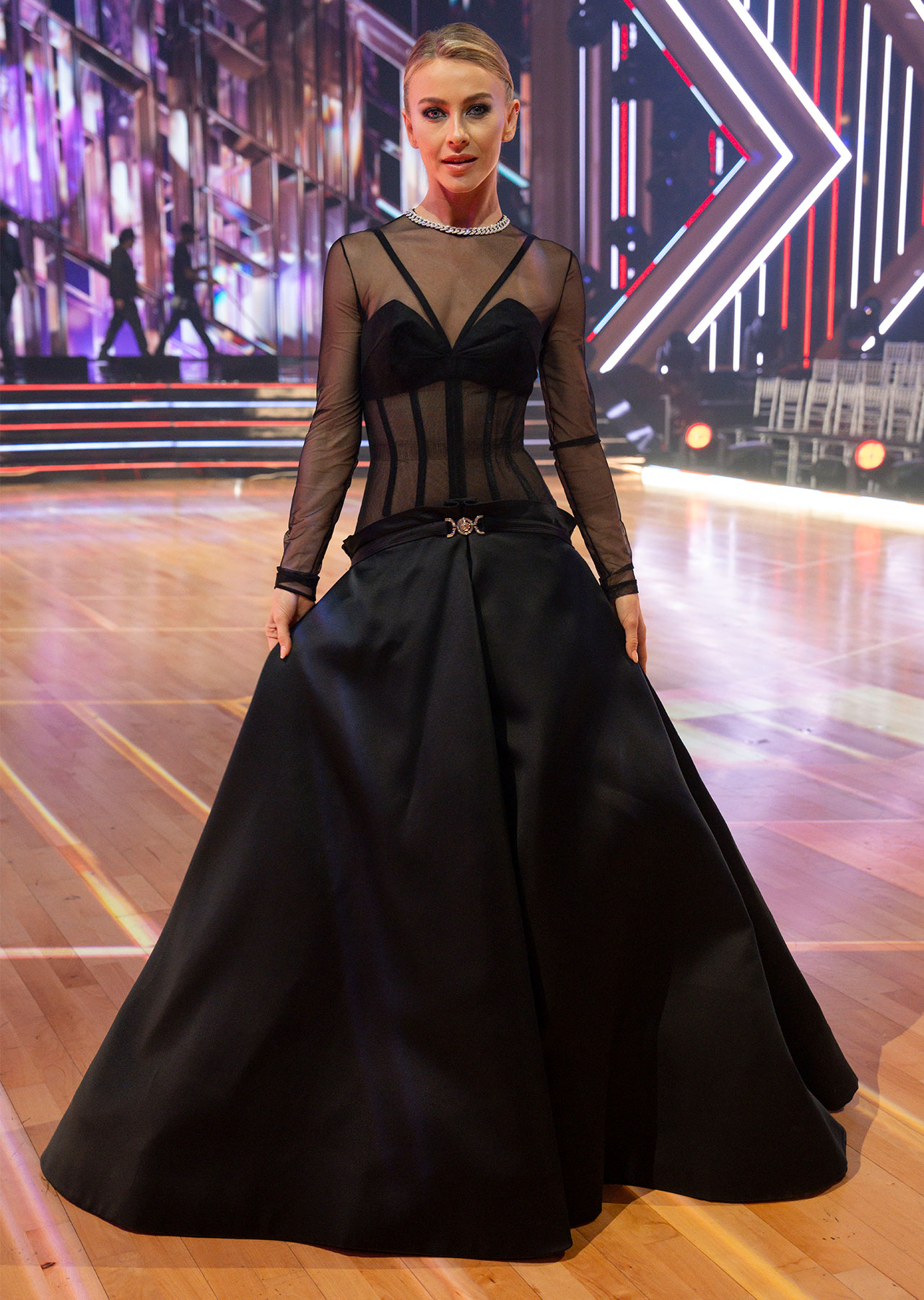 Julianne Hough Dancing With The Stars season finale black Versace dress