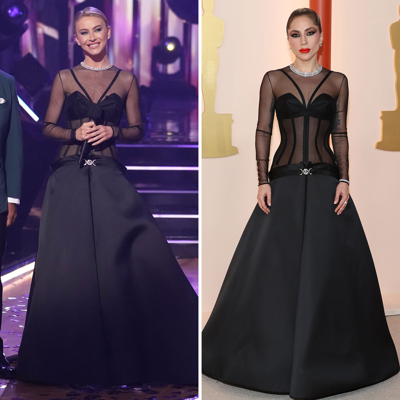 Julianne Hough vs Lady Gaga black Versace dress