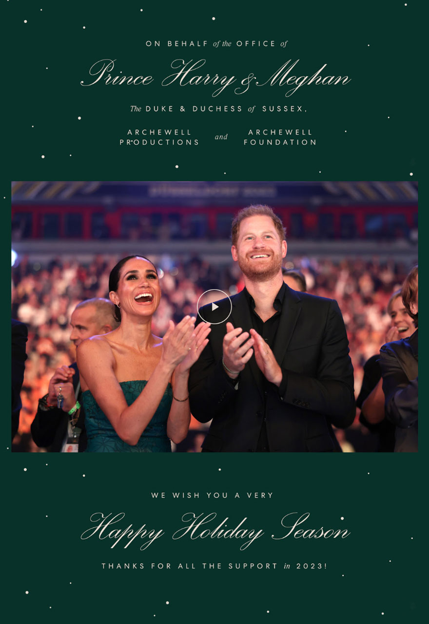 prince harry meghan markle holiday card