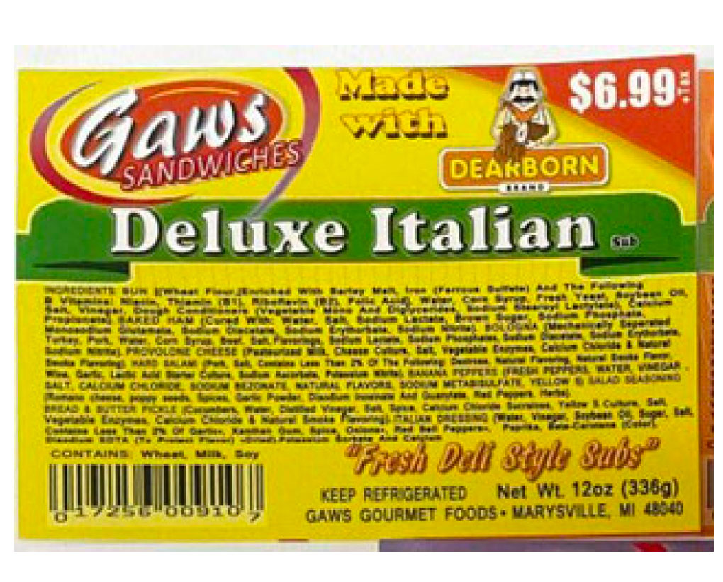 deluxe italian gaws sandwich