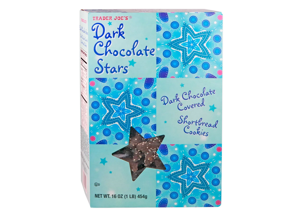 trader joe's dark chocolate covered star cookies