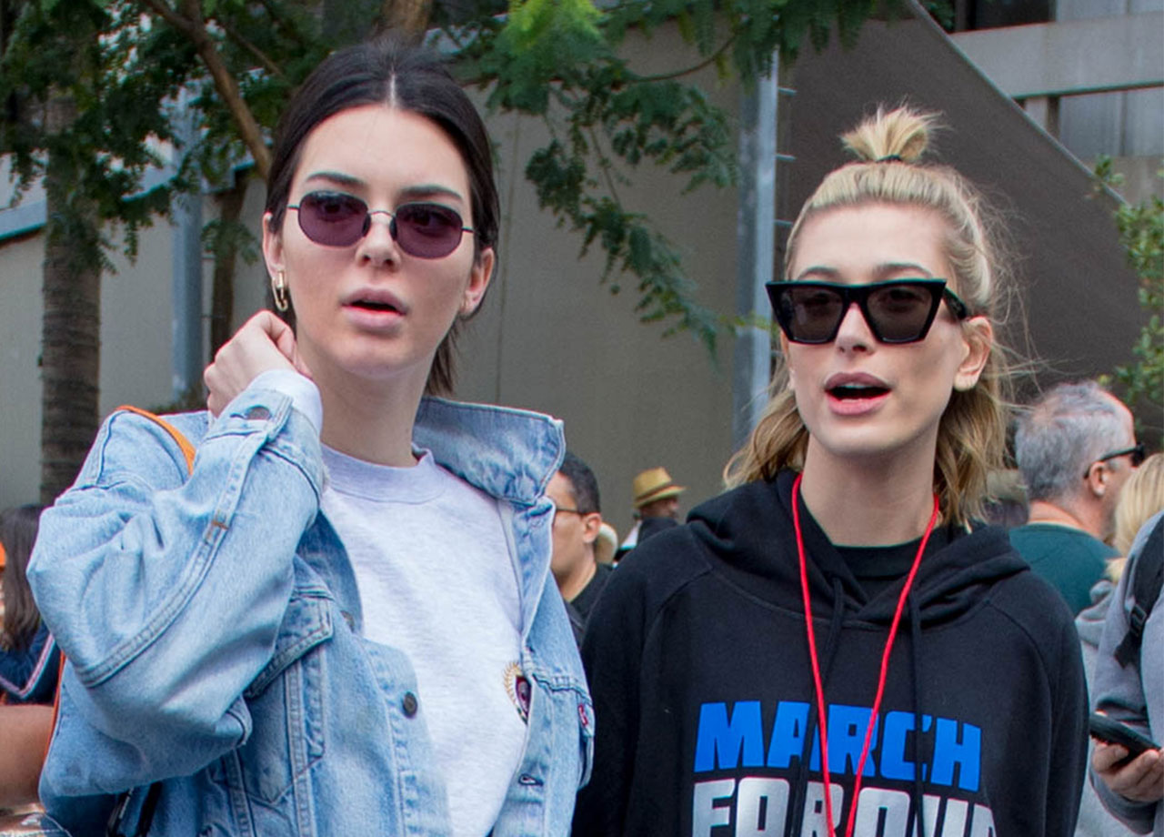 Kendall Jenner Hailey Bieber March for our Lives rally