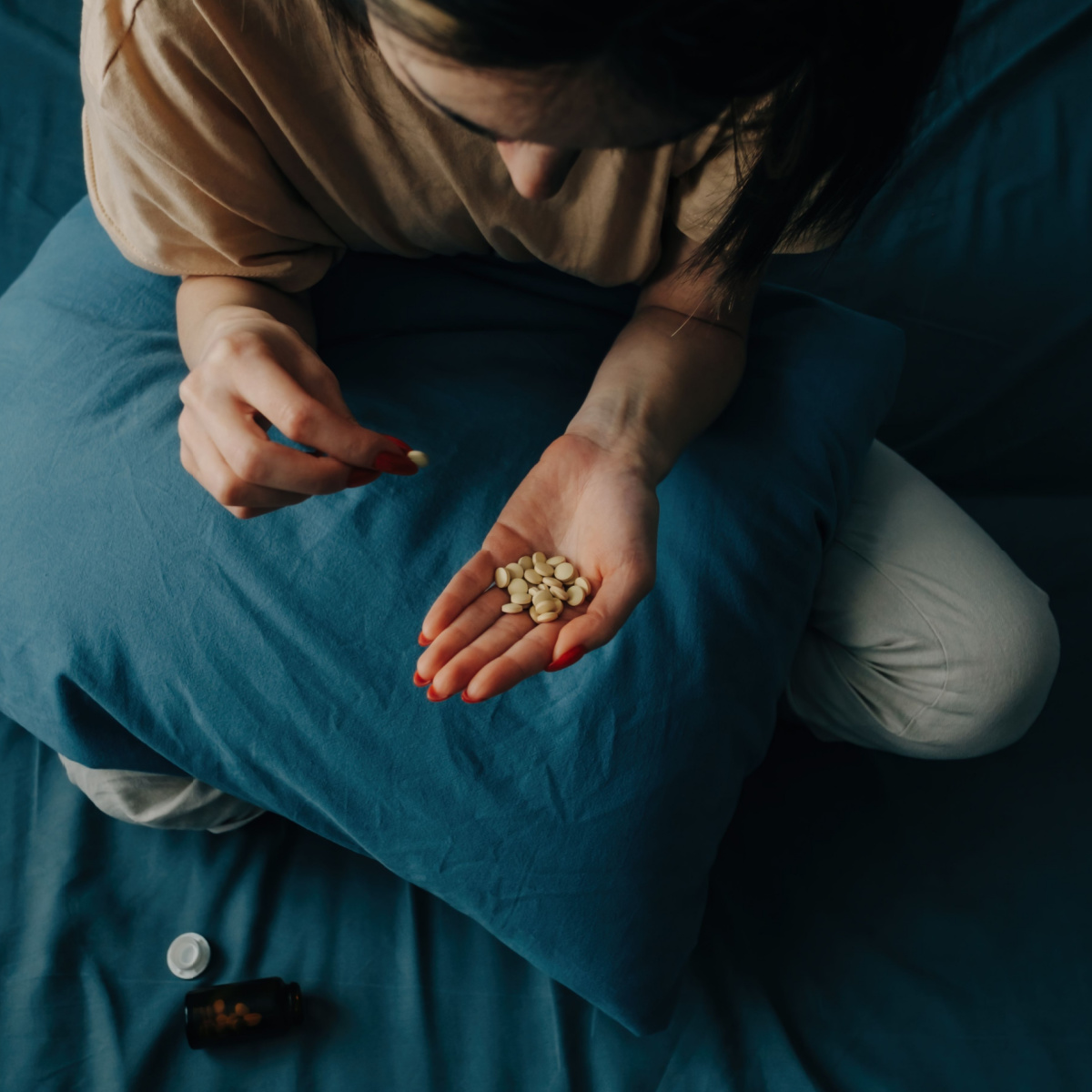 woman taking antidepressants