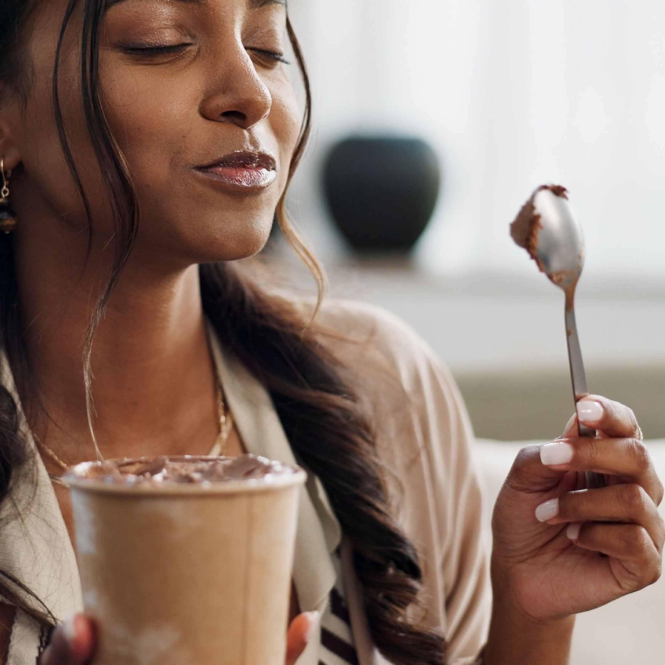 woman eating ice cream