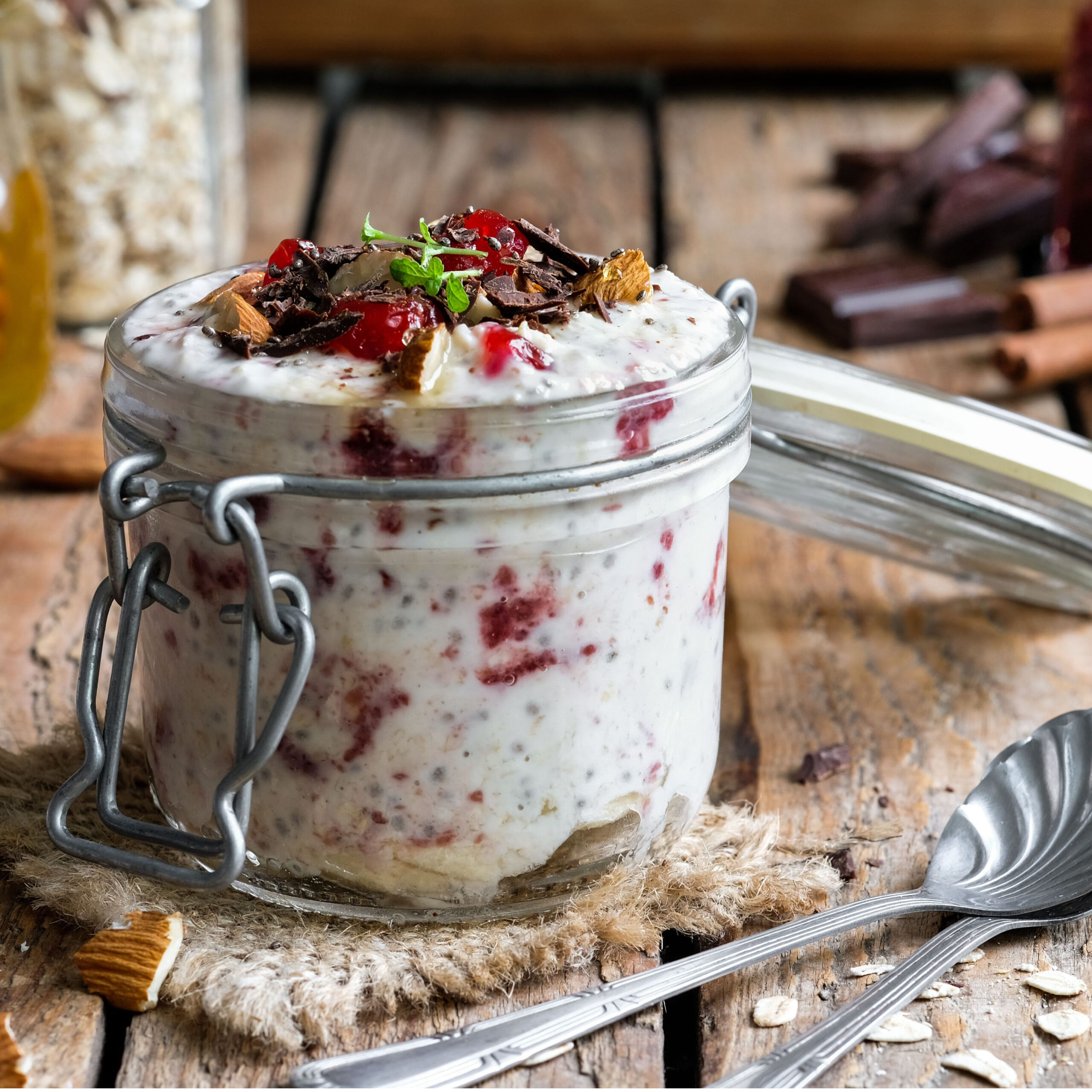 overnight oats in jar