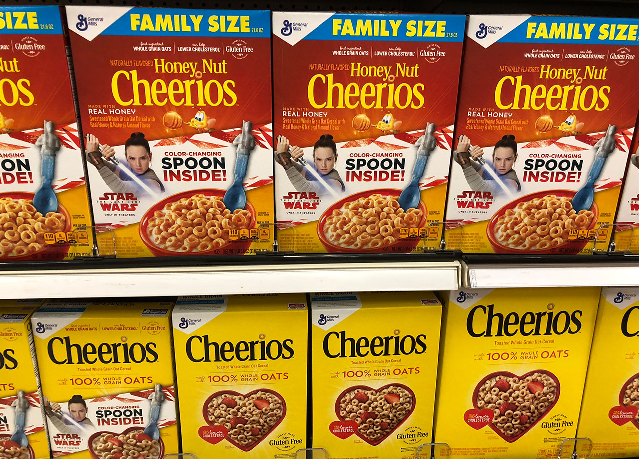 cheerios on shelves