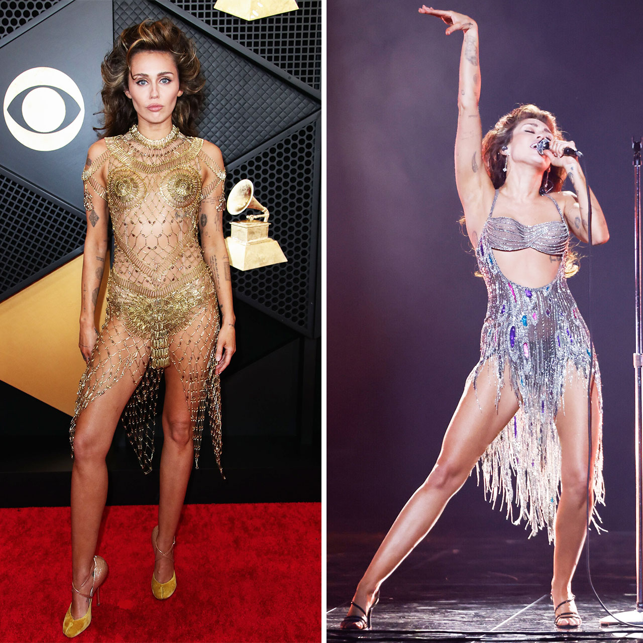 66th Grammy Awards 2024 Miley Cyrus red carpet and performance