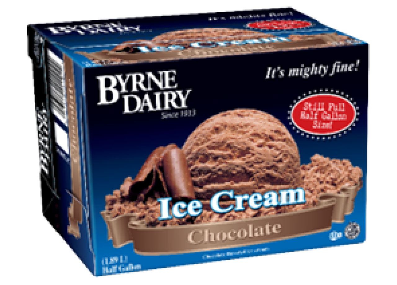 byrne dairy mighty fine chocolate ice cream